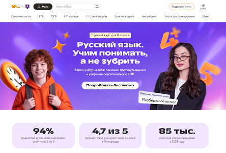 Курс «Годовой курс по русскому — 8 класс»