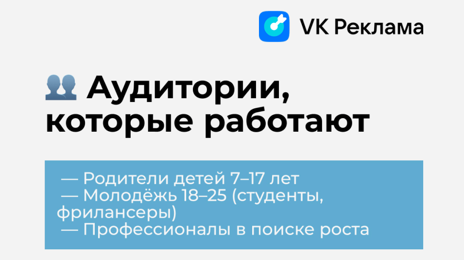 Аудитории, которые работают - надпись заголовка