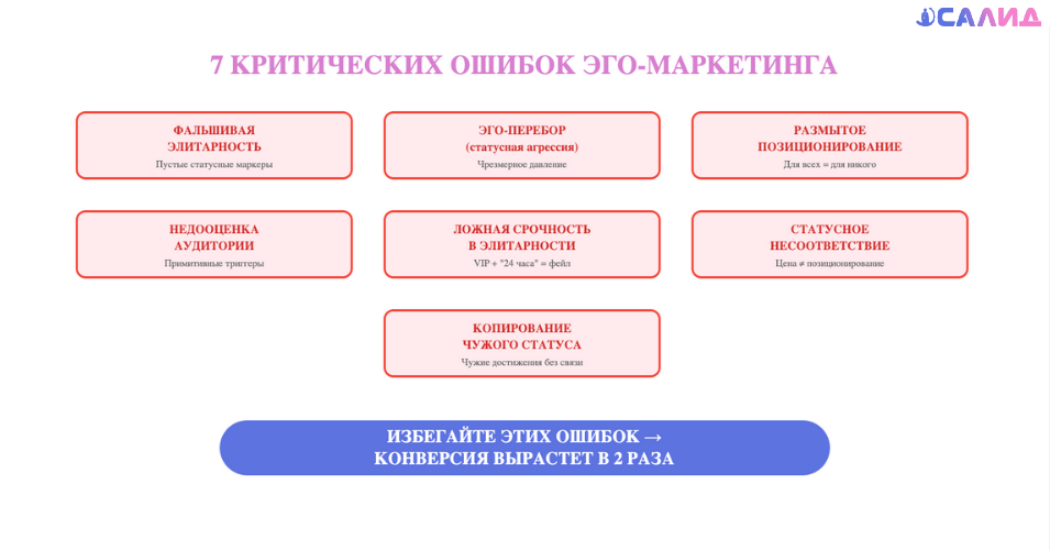 Критические ошибки эго-маркетинга