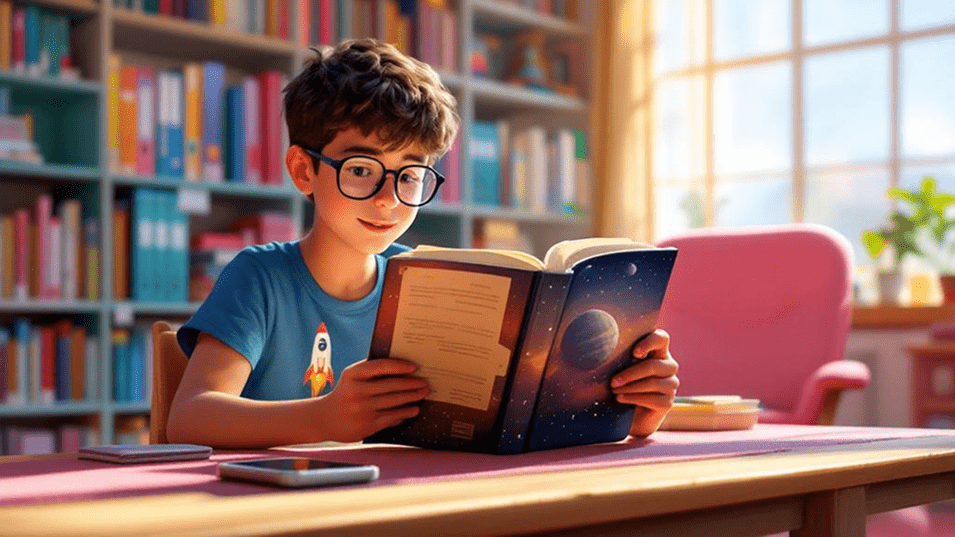 Подросток с книгой в руках