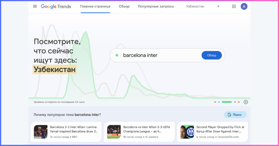 Сайт Google Trends