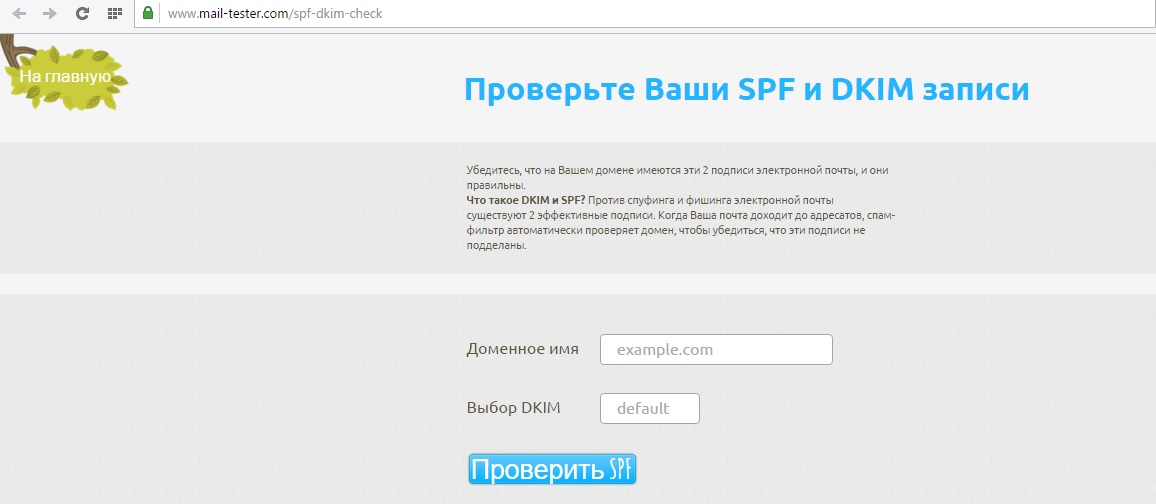 ключи DKIM и SPF